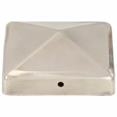 VidaXL Bouchons de poteau de clôture pyramidaux 6 pcs Inox 91x91 mm – Image 4