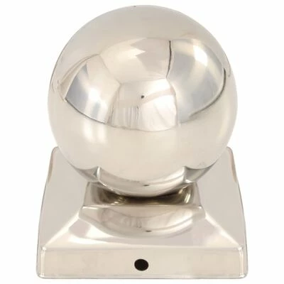 VidaXL Bouchons de poteau 6 pcs Globe final Acier inoxydable 91x91 mm – Image 4