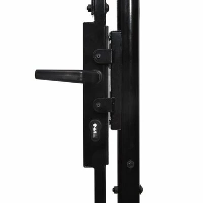 VidaXL Portillon simple porte avec dessus arqué Acier 1x2 m Noir – Image 4