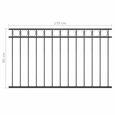 VidaXL Panneau de clôture Acier 1,7x0,8 m Noir – Image 4