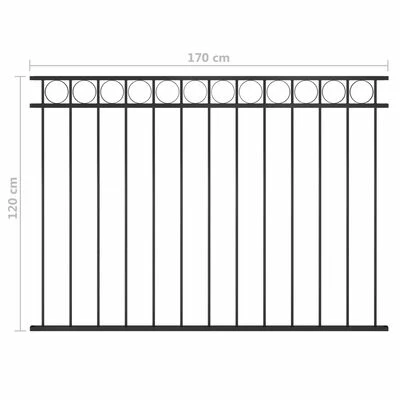 VidaXL Panneau de clôture Acier 1,7x1,2 m Noir – Image 4