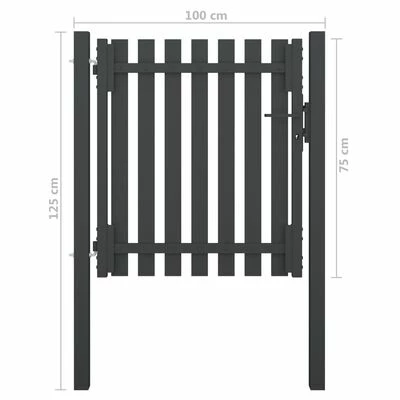 VidaXL Portail de clôture de jardin Acier 1x1,25 m Anthracite – Image 4