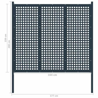VidaXL Clôture de jardin Acier 177x200 cm Anthracite – Image 4