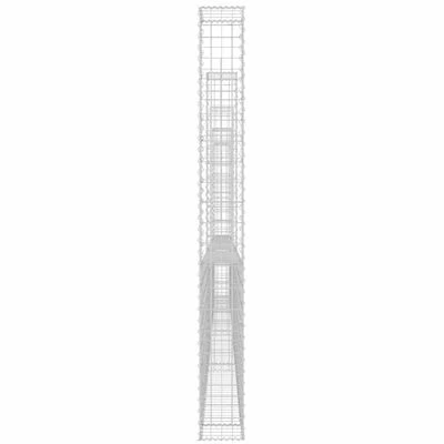 VidaXL Panier de gabion en forme de U avec 5 poteaux Fer 500x20x200 cm – Image 4