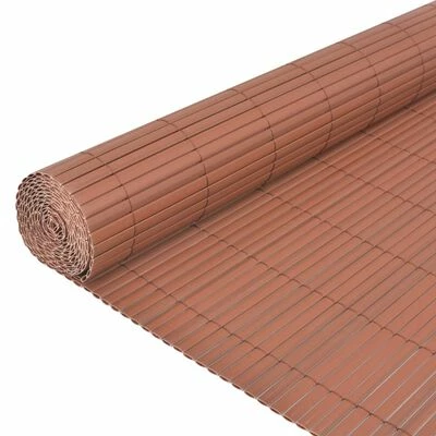 VidaXL Clôture de jardin Double face PVC 90 x 300 cm Marron – Image 4