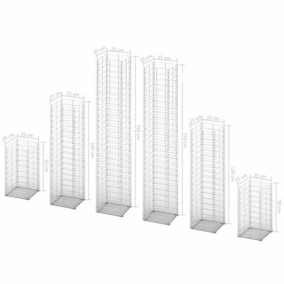 VidaXL 6 gabions en fil galvanisé – Image 5