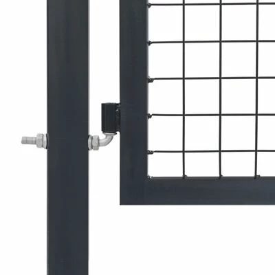VidaXL Portillon avec poteaux Acier 350 x 140 cm Anthracite – Image 5