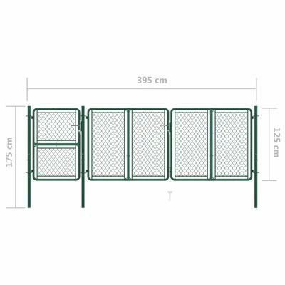 VidaXL Portail de jardin Acier 125x395 cm Vert – Image 5