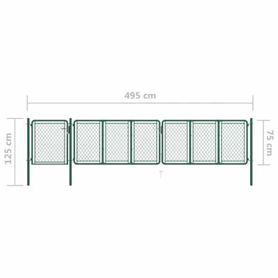 VidaXL Portail de jardin Acier 75x495 cm Vert – Image 5
