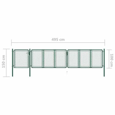 VidaXL Portail de jardin Acier 100x495 cm Vert – Image 5