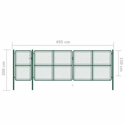 VidaXL Portail de jardin Acier 150x495 cm Vert – Image 5