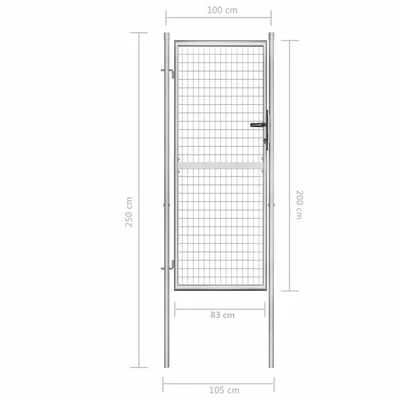 VidaXL Porte de jardin Acier galvanisé 105x250 cm Argenté – Image 5