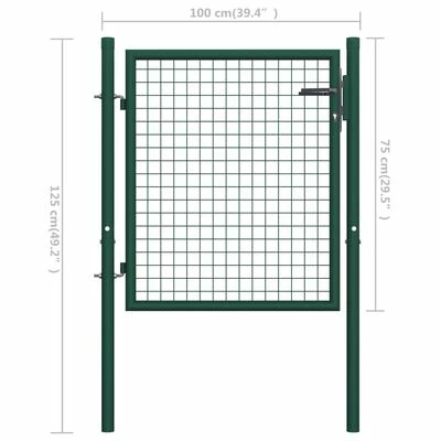 VidaXL Portail de clôture Acier 100x75 cm Vert – Image 5