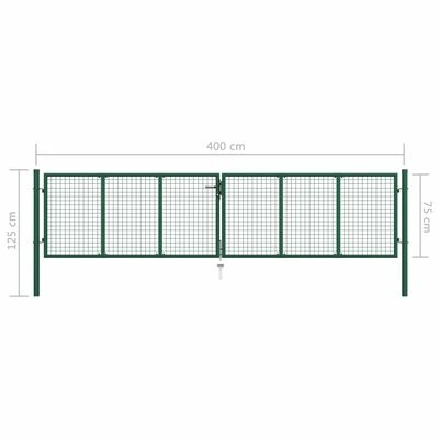 VidaXL Portail en treillis de jardin Acier 400 x 75 cm Vert – Image 5