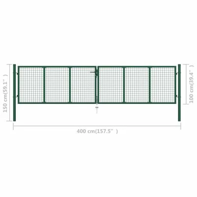 VidaXL Portail en treillis de jardin Acier 400 x 100 cm Vert – Image 5