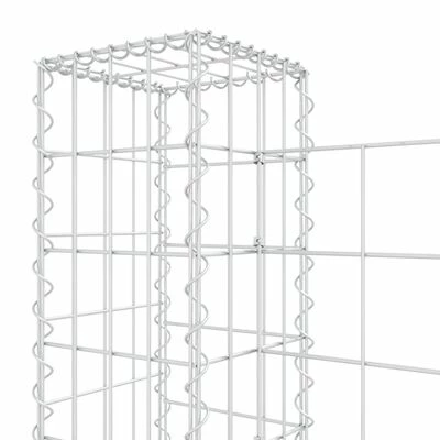 VidaXL Panier de gabion en forme de U avec 7 poteaux Fer 740x20x100 cm – Image 5