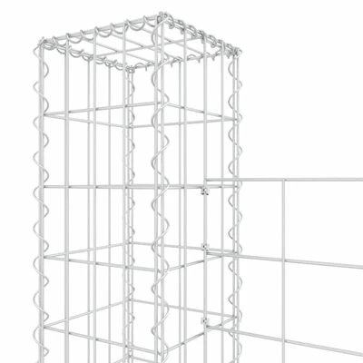VidaXL Panier de gabion en forme de U avec 3 poteaux Fer 260x20x150 cm – Image 5