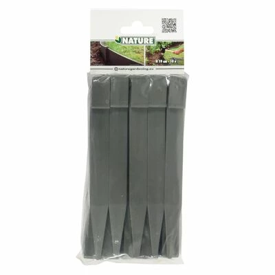 Nature Chevilles d'ancrage de jardin 10 pcs Gris Petit – Image 5