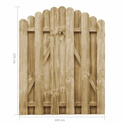 VidaXL Portail de jardin Bois de pin imprégné 100x125 cm – Image 5