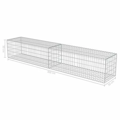 VidaXL Mur en gabion avec couvercles Acier galvanisé 300 x 50 x 50 cm – Image 6