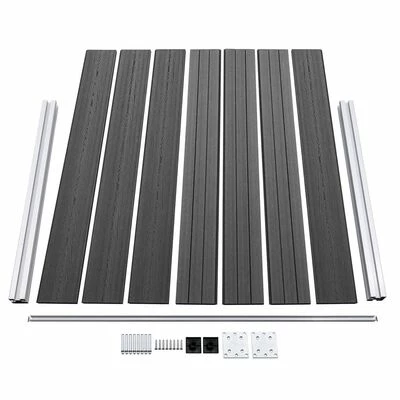 VidaXL Ensemble de panneau de clôture WPC 353x146 cm Noir – Image 6