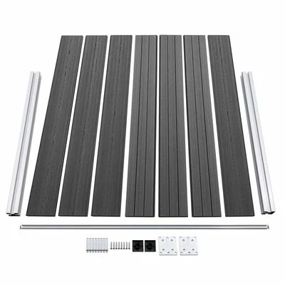 VidaXL Ensemble de panneau de clôture WPC 526x146 cm Noir – Image 6