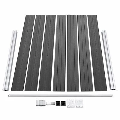 VidaXL Ensemble de panneau de clôture WPC 699x146 cm Noir – Image 6